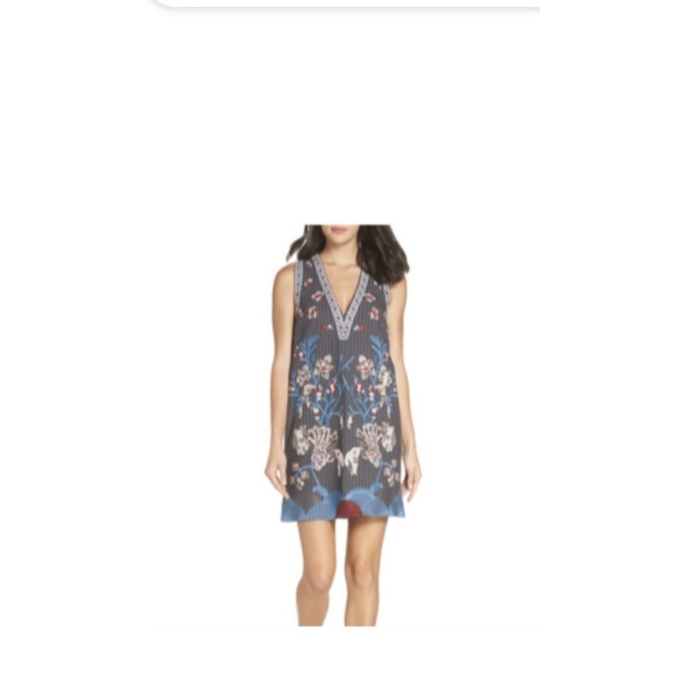 Foxiedox Yumiko Embry Embroidered Striped Shift Dress Sz‎ 2